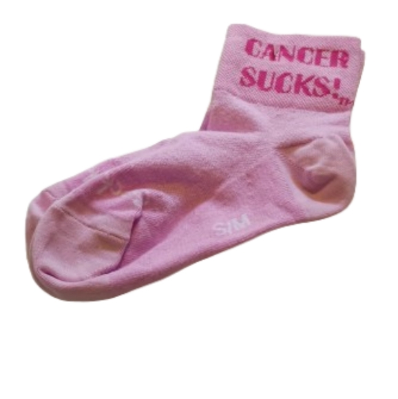 The Sock Guy Cancer Sucks Pink Socks Size S/M New Awareness Support Made‎ in USA - Picture 1 of 6